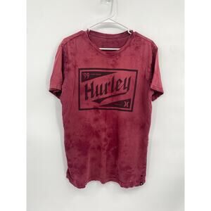 Hurley Red Distressed Dye T-shirt Holes 99 Est Men's Medium